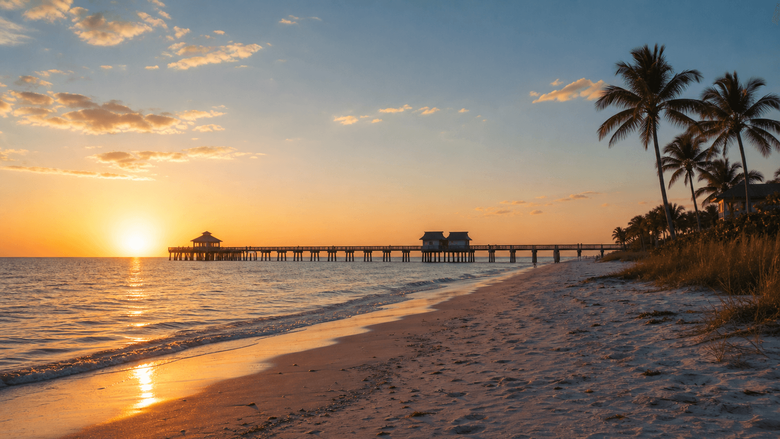 Naples Beach und Pier Sunset