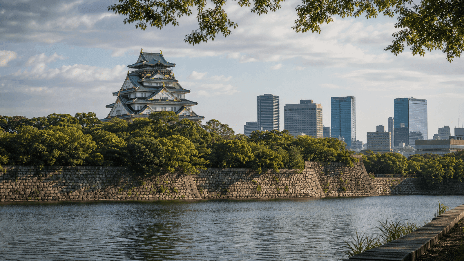 Osaka Castle und Waterfront