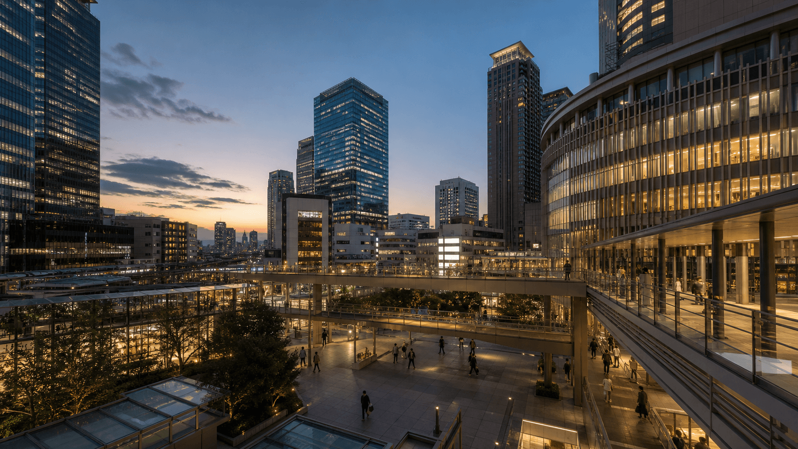 Umeda am Abend und Stationslogik