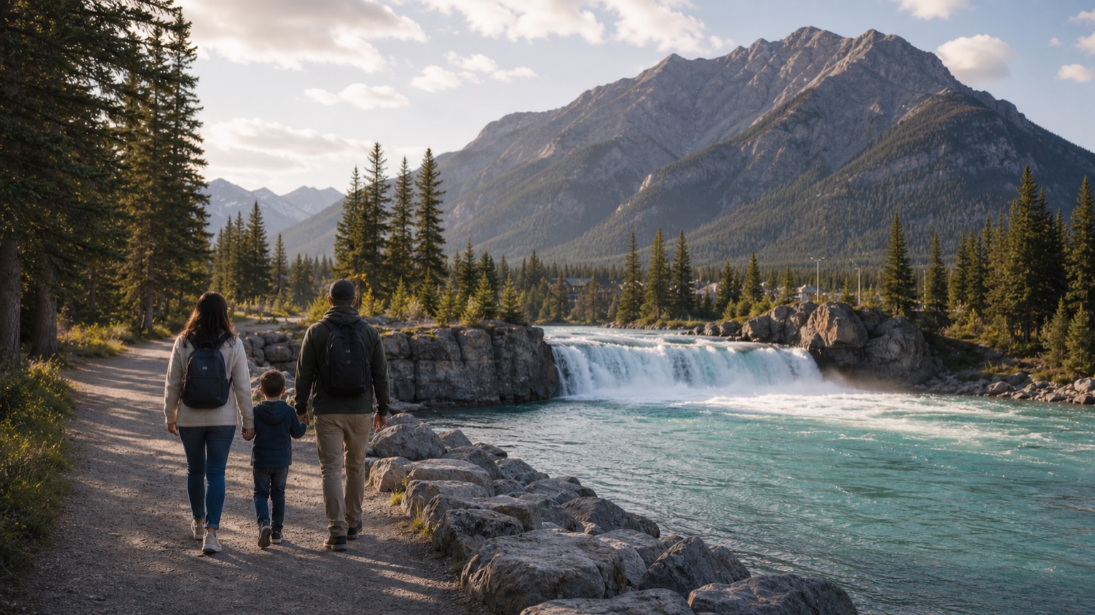 Bow River und Bow Falls