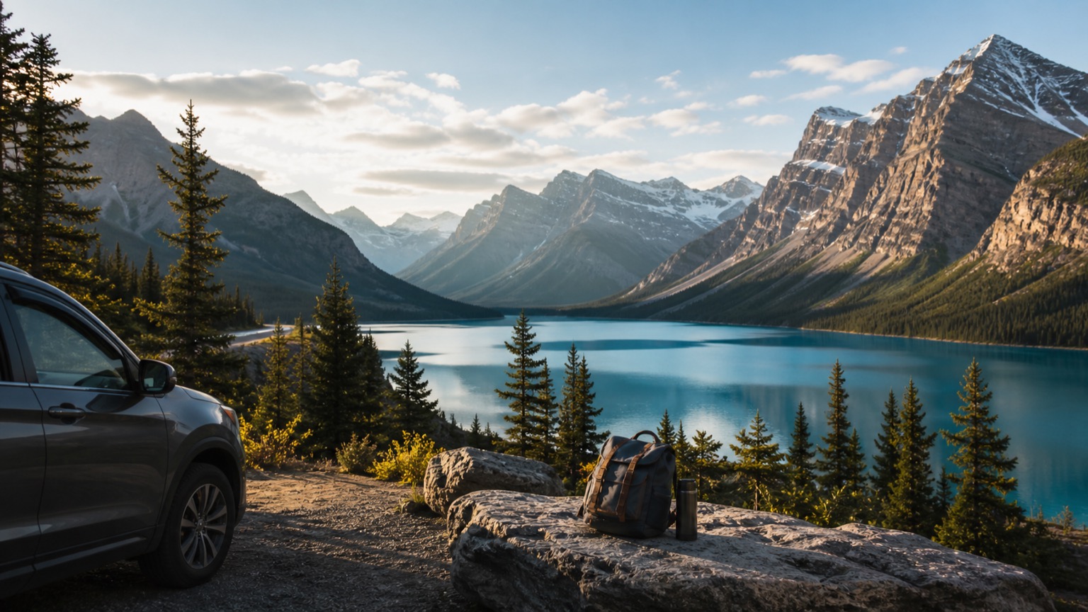 Bow Lake and Peyto Lake