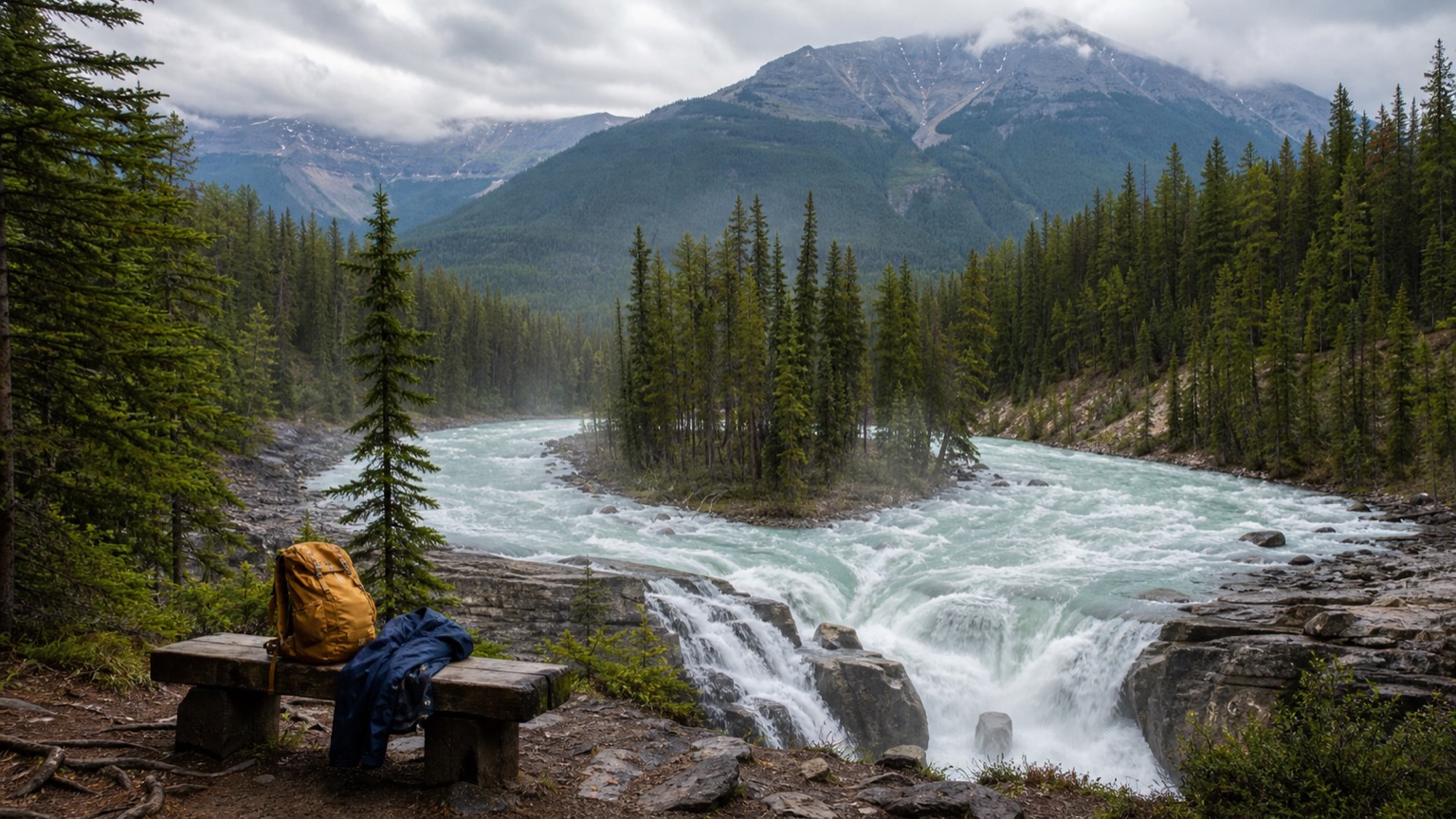 Sunwapta Falls and Athabasca Falls